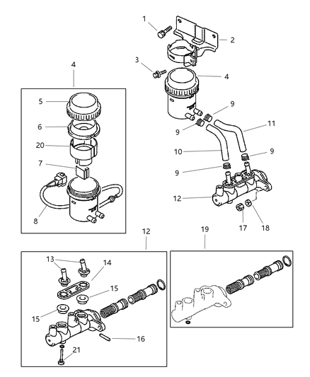 1998 Dodge Avenger Filter-Brake Master Cylinder Diagram for MR235330