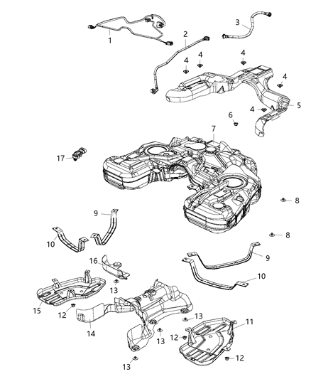 2017 Jeep Grand Cherokee Fuel Tank Diagram for 68214447AC