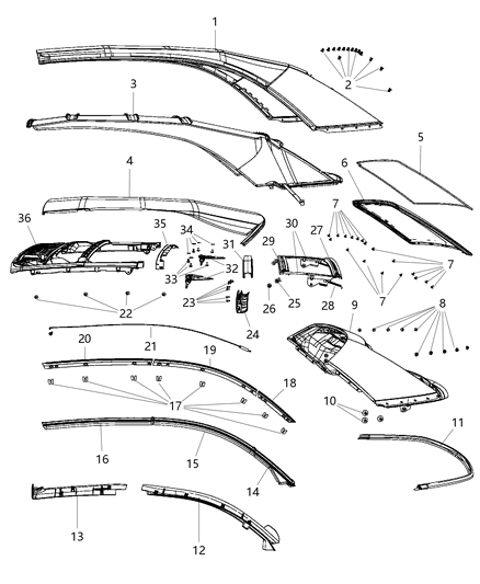 2012 Chrysler 200 RETAINER-WEATHERSTRIP Diagram for 68026908AA