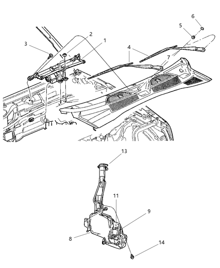 2003 Jeep Liberty Cap-Washer Reservoir Diagram for 5066881AA