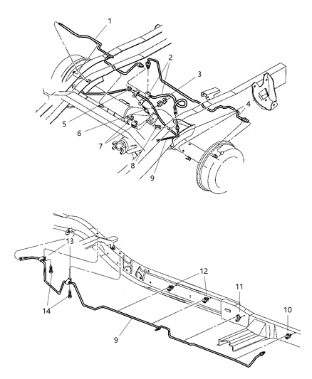 1998 Dodge Dakota Line-Brake Diagram for 52009890AA