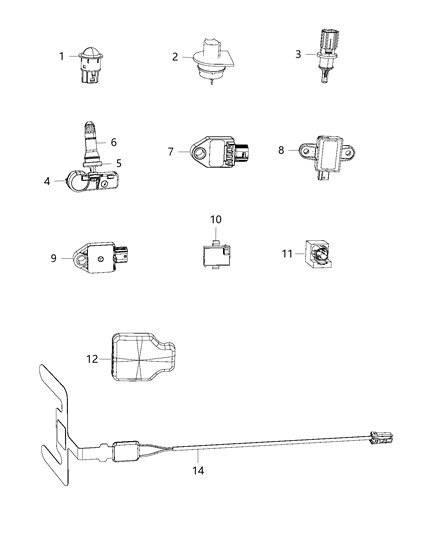 2020 Dodge Journey Sensors - Body Diagram