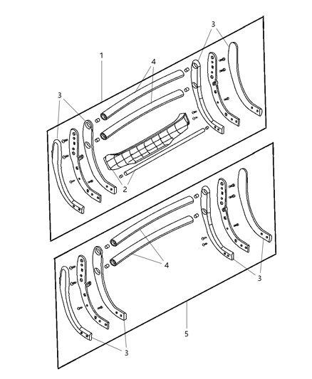 2001 Dodge Dakota Guard Kit-Grille Diagram for 82206480