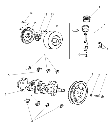 2006 Dodge Grand Caravan Crankshaft & Piston Diagram 3