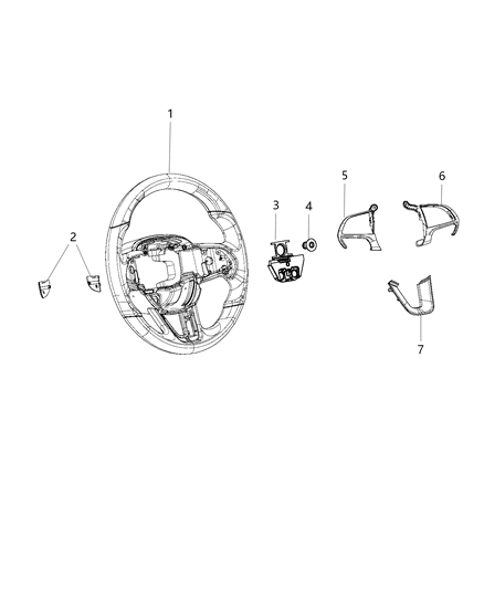 2019 Dodge Charger Steering Wheel Assembly Diagram 1