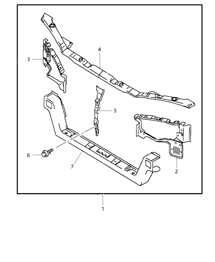 1997 Dodge Avenger Headlamp Support Diagram