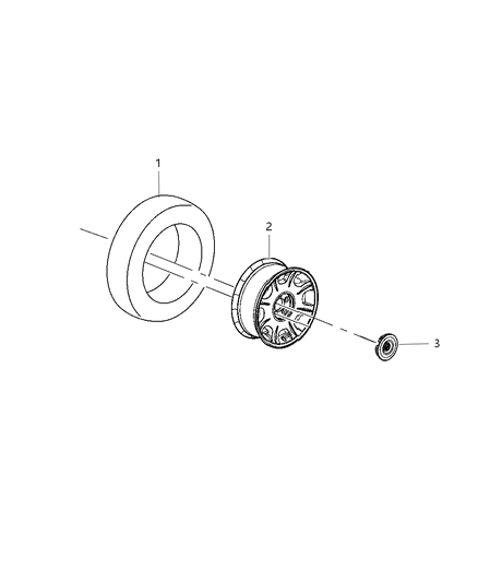 2009 Jeep Grand Cherokee Cast Aluminum Wheel Kit Diagram for 82211230