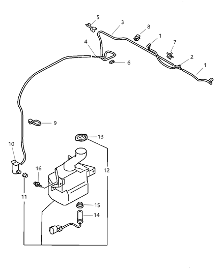 2005 Chrysler Sebring Windshield Washer System Diagram