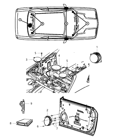 2013 Dodge Challenger Speakers & Amplifier Diagram 2