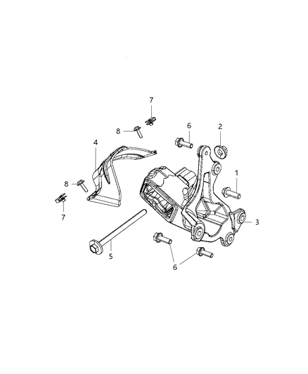 2011 Jeep Wrangler Engine Mounting Left Side Diagram 2