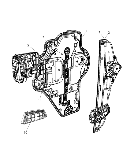 2007 Jeep Wrangler Rear Door Regulator Diagram