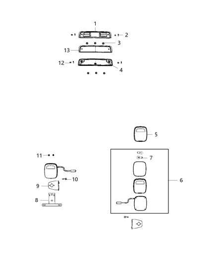 2020 Ram 3500 Lamps - Rear Diagram