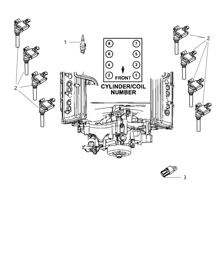 2011 Ram 1500 Spark Plugs, Ignition Coil, And Ignition Cables Diagram 3