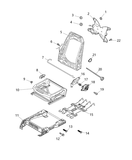 2015 Ram ProMaster City Towel Bar-Seat ADJUSTER Handle Diagram for 68311956AA