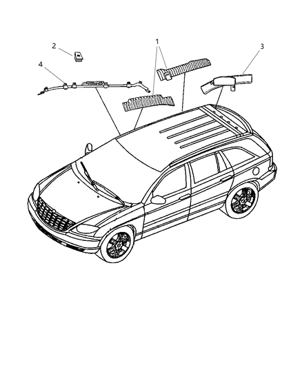 2008 Chrysler Pacifica Air Bags Side Diagram