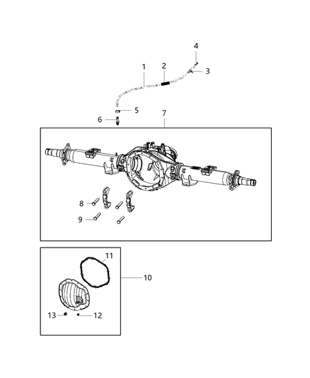 2019 Ram 3500 Axle Housing And Vent, Rear Diagram