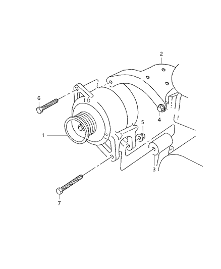 2002 Dodge Ram 2500 Quad & Club Cab Alternator & Mounting Diagram 1