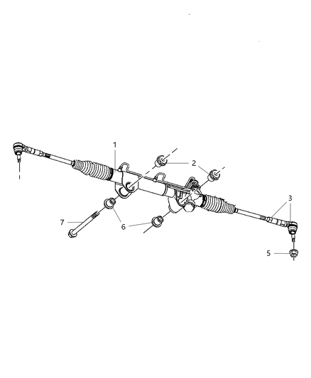 2008 Dodge Ram 2500 Steering Gear Rack and pinion Diagram for 52121926AC