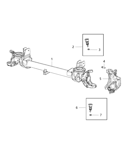 2019 Ram 2500 Axle Assembly, Front Diagram 1