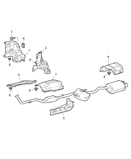 2007 Chrysler Crossfire Heat Shields Diagram