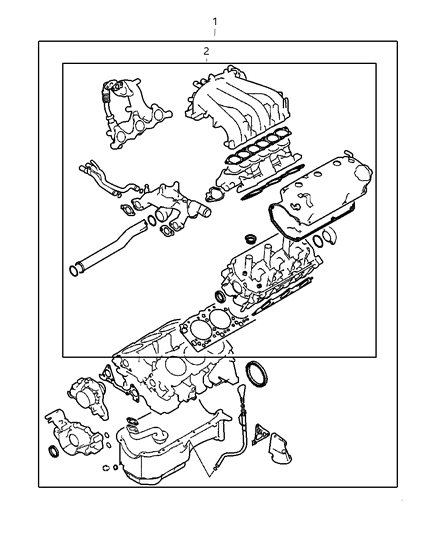 2004 Chrysler Sebring Coupe Engine Gaskets Diagram 2