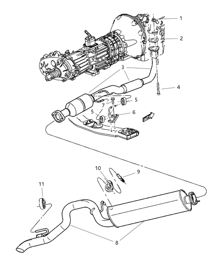 2002 Jeep Liberty Hanger-Exhaust Diagram for 52101169AA