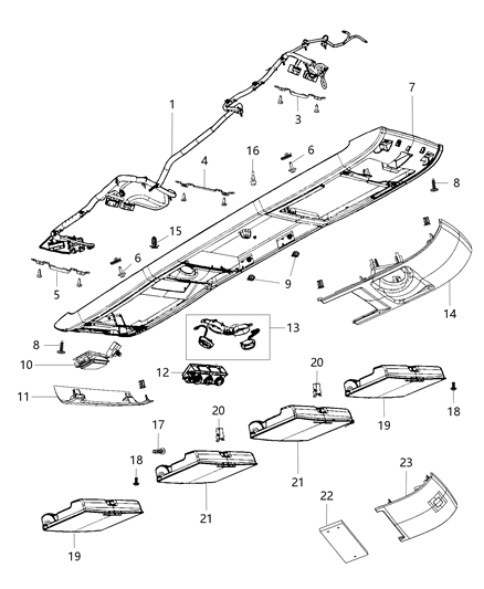 2017 Dodge Grand Caravan Lamp-Auxiliary Diagram for 68149284AA