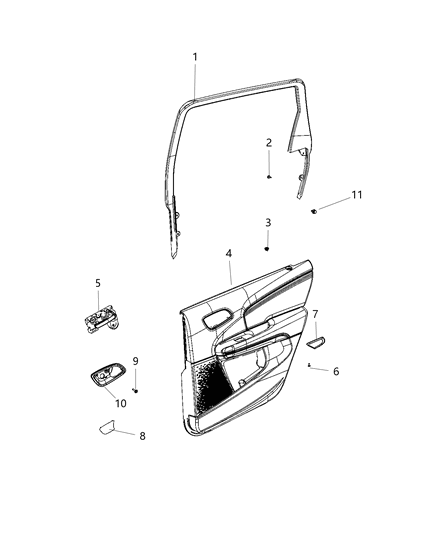 2019 Dodge Journey Panel-Remote Handle Diagram for 1TX39DX9AC