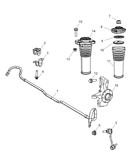 2007 Dodge Sprinter 2500 Suspension Knuckle Front Right Diagram for 68006694AA