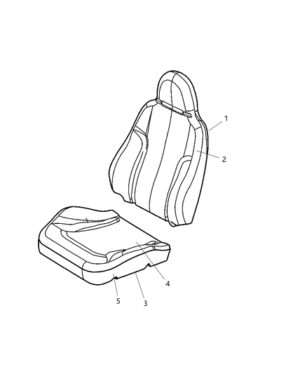 2003 Jeep Liberty Front Seat Cushion Cover Diagram for XV811DVAA