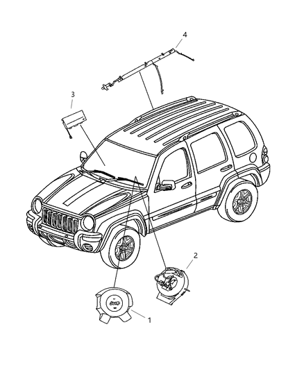 2004 Jeep Liberty Air Bags & Clock Spring Diagram