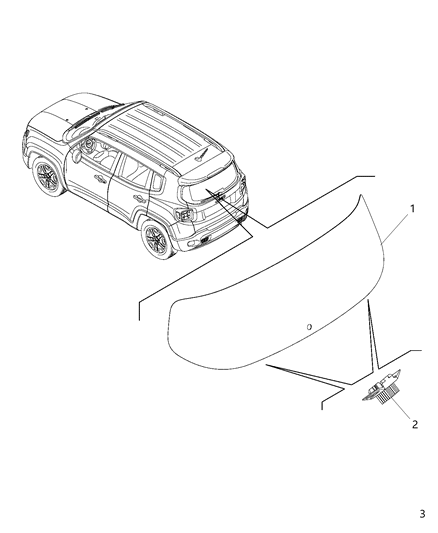 2019 Jeep Renegade Glass-LIFTGATE Diagram for 68437046AA