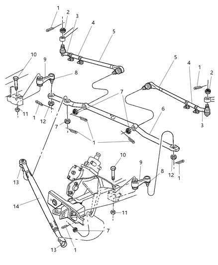 2000 Dodge Ram Van Tie Rod-Tie Rod Diagram for 4186009AB