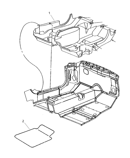 2001 Chrysler Prowler Carpet-Floor Diagram for RZ85LAZAA