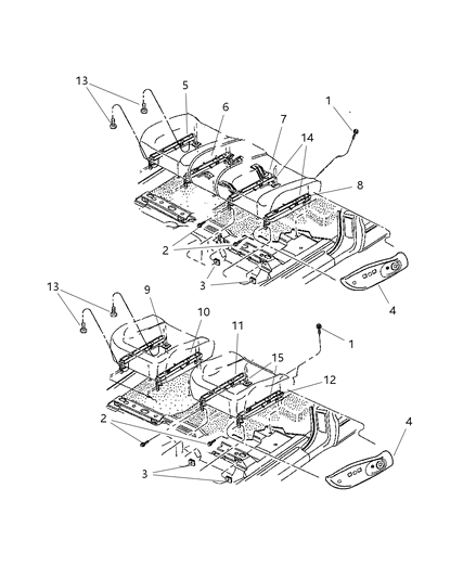 2003 Dodge Dakota Adjuster & Attaching Parts Diagram