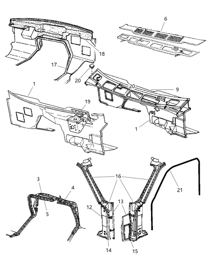 1997 Dodge Ram Van Support-Dash Diagram for 55346817AB