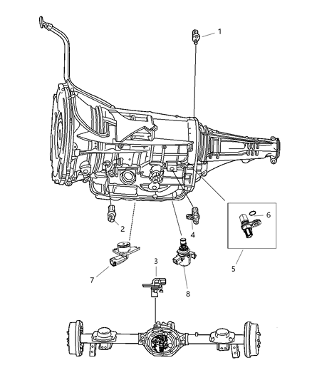 2010 Dodge Dakota Sensors - Drivetrain Diagram