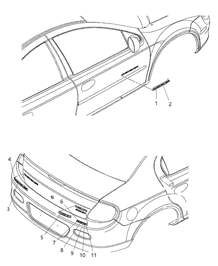 2002 Dodge Neon Nameplates Diagram