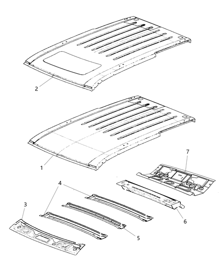 2015 Jeep Grand Cherokee Roof Panel Diagram