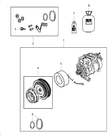 AIR CONDITIONING CLUTCH Diagram for 68461376AA