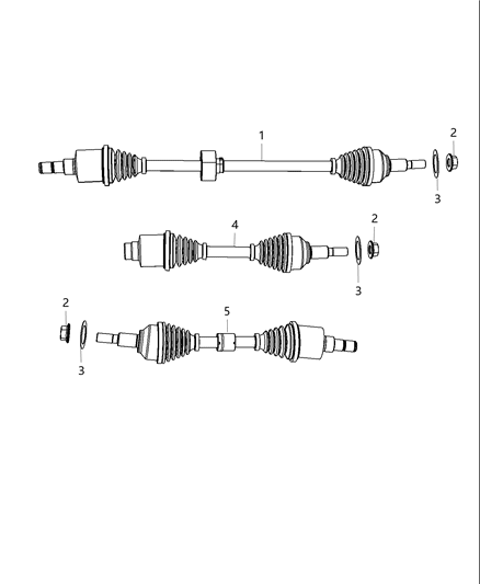 2014 Chrysler 200 Front Drive Shaft Right Diagram for 5273546AF