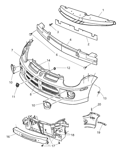 2004 Dodge Neon Ornament Diagram for 5029621AB