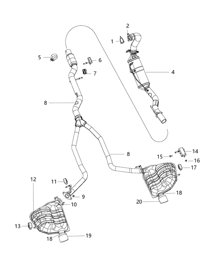 2014 Jeep Grand Cherokee Exhaust System Diagram 1