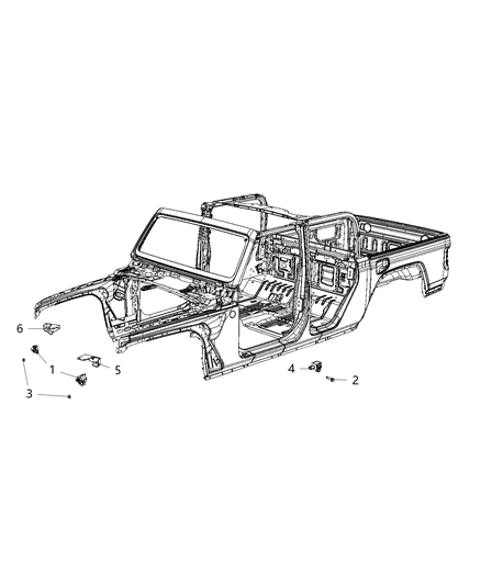 2020 Jeep Gladiator Sensors - Body Diagram 3