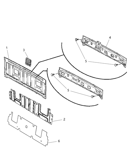 2014 Ram 5500 Aperture Panel And Pillar Supports - Cab Back Diagram