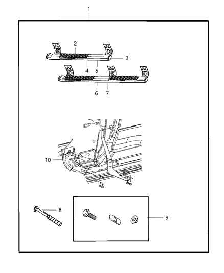 2010 Dodge Ram 3500 Pickup Step Kit Diagram