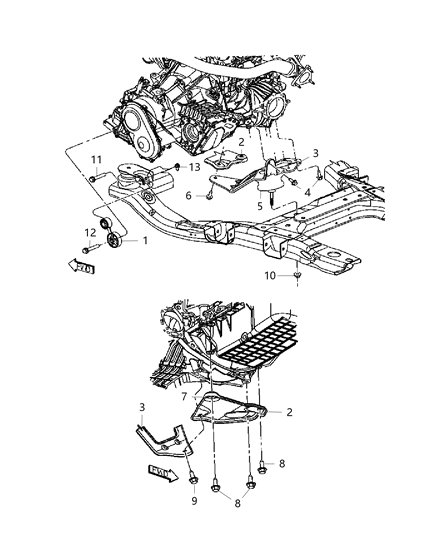 2006 Chrysler Pacifica Bracket-Engine Mount Diagram for 5510044AD