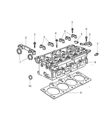 2007 Chrysler PT Cruiser Cylinder Head & Cover & Mounting Diagram 4