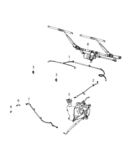 2020 Jeep Gladiator Washer System, Front Diagram