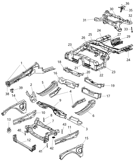 2013 Dodge Charger CROSSMEMBER-Front Suspension Diagram for 68049473AE